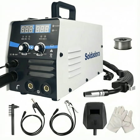 YILIFEIDA 3 in 1 MIG Welder, 120A Welder Machine with IGBT Inverter, Flux Core MIG/Lift TIG/Stick Welding Machine with Digital Display & Full Kit