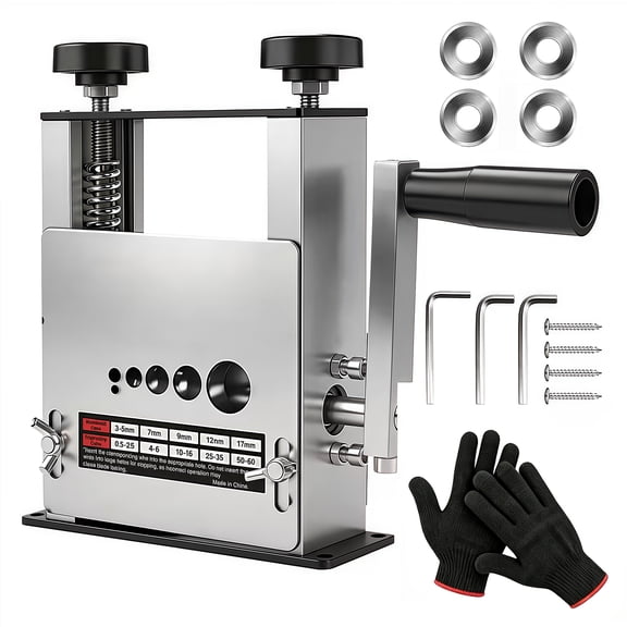 YILIFEIDA 6 in 1 Manual Wire Stripping Machine Gauge Wire 0.06-1 inches, 5 Carbide Blades & 6 Tracks, Drill Powered Hand Crank Wire Stripper Tool for Scrap Copper Recycling Electrician