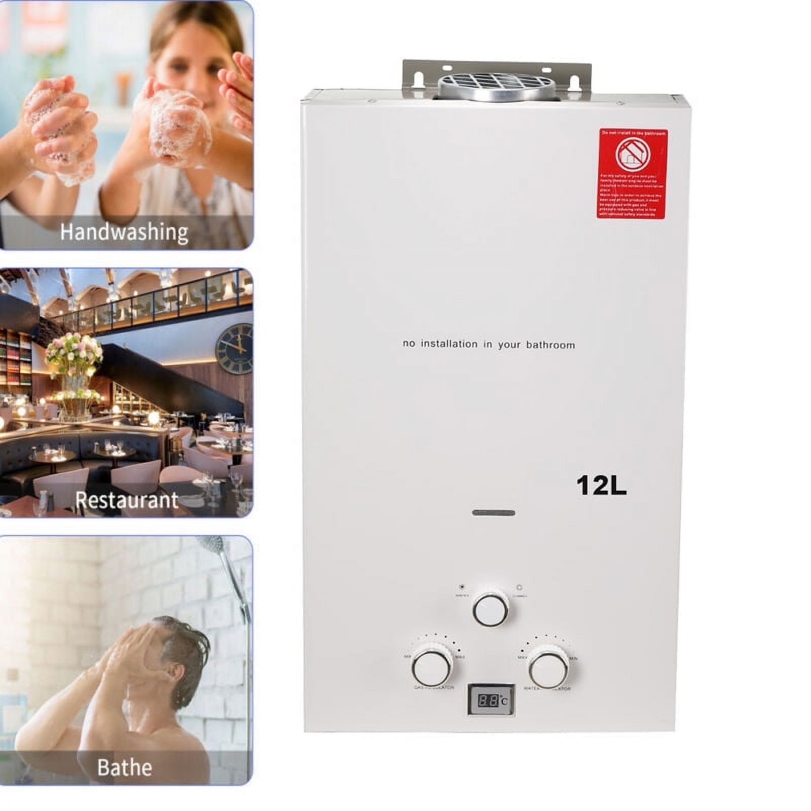 YILIKISS 12L Liquid Propane Tankless Water Heater 3.2 GPM LPG Instant ...