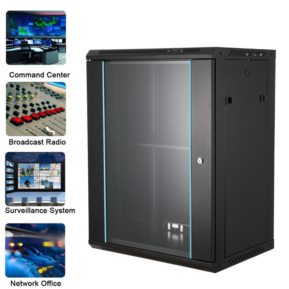 Network Rack Mount Lock Box YILIKISS 15U Wall Mount IT Network Server Chassis Rackmount Lock Data ...