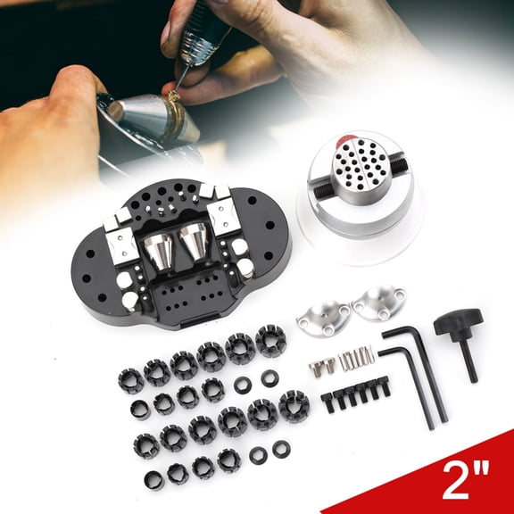 YILIKISS 3" Standard Block Ball Vise Engraving Setting Tool W/ 63pcs Attachment Full Set