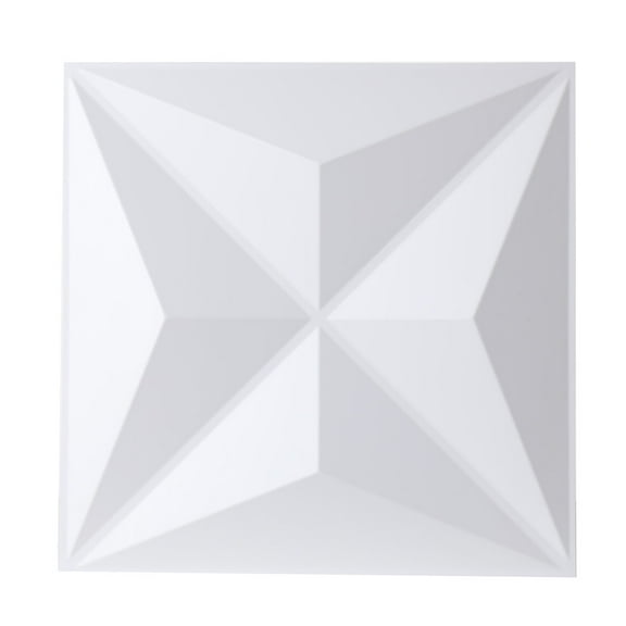 YILIKISS 3D Wall Panel 12''x12'' White Star Textured PVC Wall Panels for Interior Wall Decor, Pack of 12 Tiles Cover