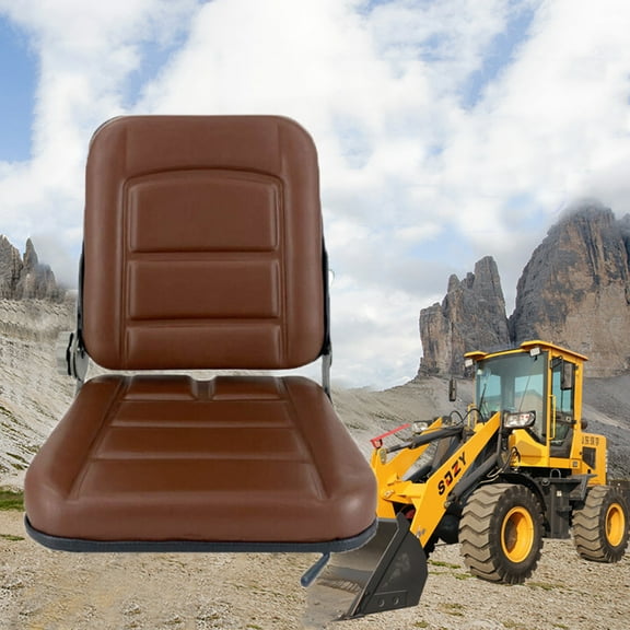 YILIKISS Adjustable Suspension Foldable Forklift Seat with Slide Rails Replacement Truck Seat Heavy Duty for Tractor Forklift Excavator Skid Steer