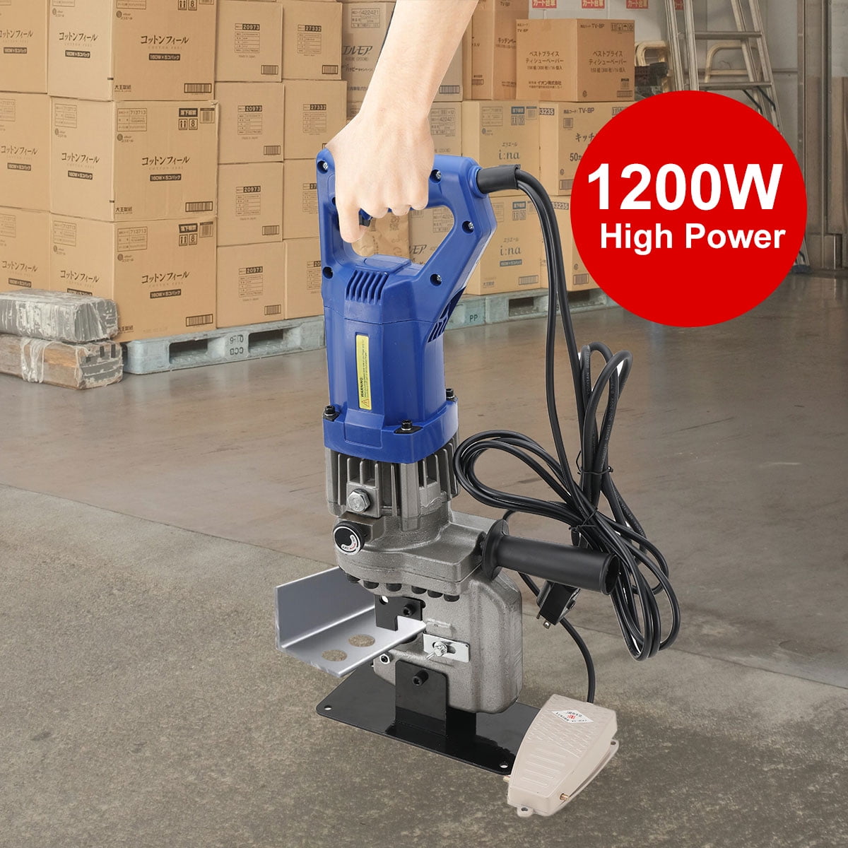 YILIKISS Hydraulic Hole Puncher Cutting Thick 1-1.4",Electric Hydraulic Hole Punching Tool w/ 5-Dies Set,Hydraulic Metal Hole Puncher w/Manual Oil Return Switch, Hydraulic Hole Punch Machine 1200W