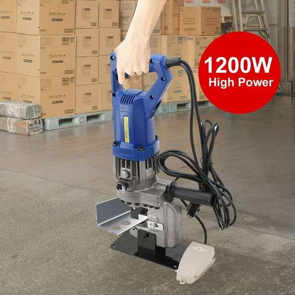 YILIKISS Hydraulic Hole Puncher Cutting Thick 1-1.4",Electric Hydraulic Hole Punching Tool w/ 5-Dies Set,Hydraulic Metal Hole Puncher w/Manual Oil Return Switch, Hydraulic Hole Punch Machine 1200W