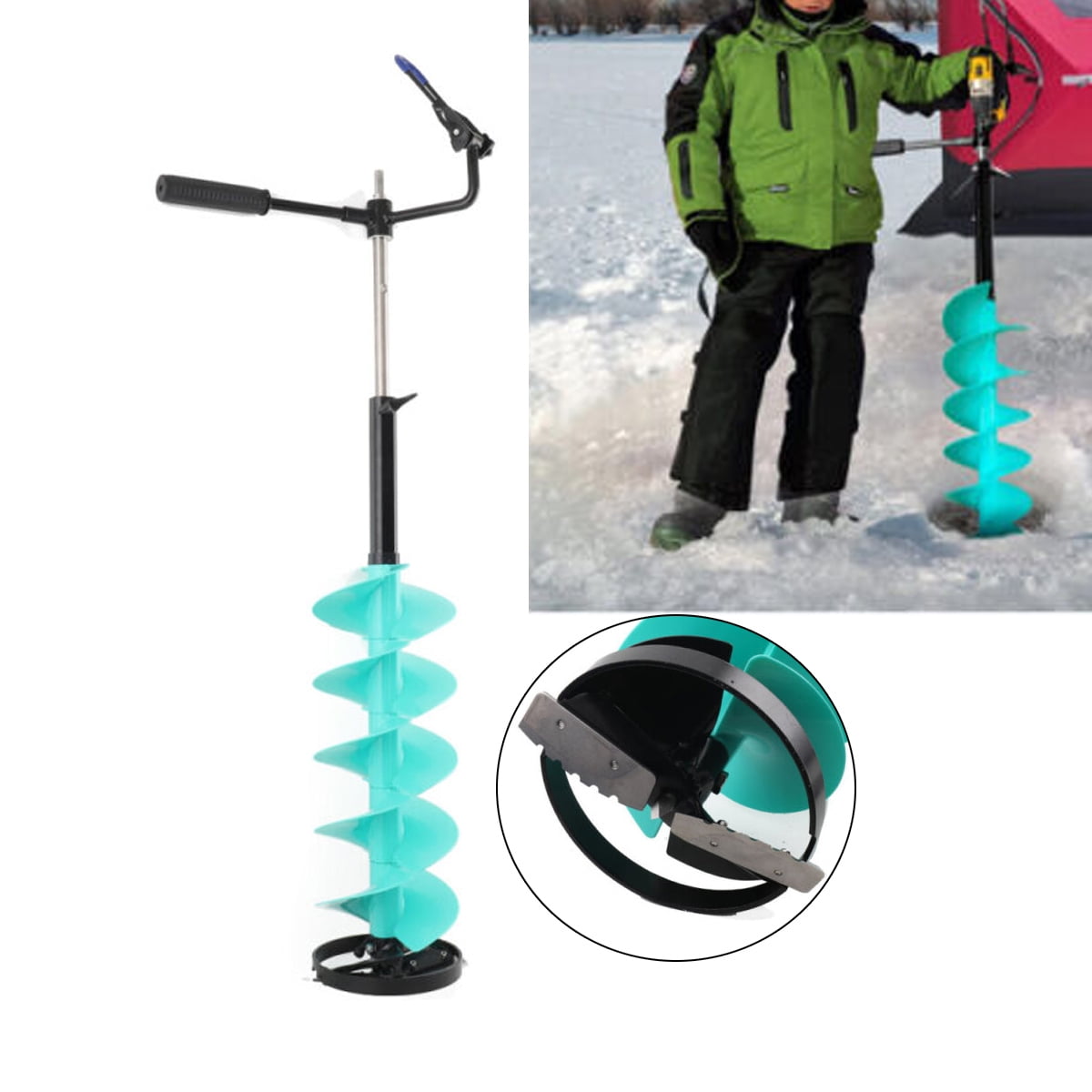 YILIKISS Ice Auger Drill Nylon Ice Auger Bit 8 Drill Adapter Ice