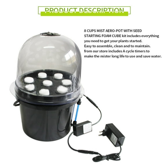 YILIKISS Indoor Garden 8 Holes Hydroponic Growing Kit Fruit & Vegetable Cultivation Box