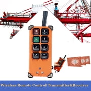 YILIKISS Industrial Wireless Crane Remote Control 8 Button Switch AC/DC 12-24V Electric Hoist Radio Transmitter and Receiver Overhead Tower Bridge Winch Remote Control 1 Transmitter + 1 Receiver
