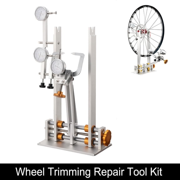 YILIKISS Wheel Truing Stand Bike Wheel Alignment Tool with Dial Gauge for Quick Release and Thru-Axle