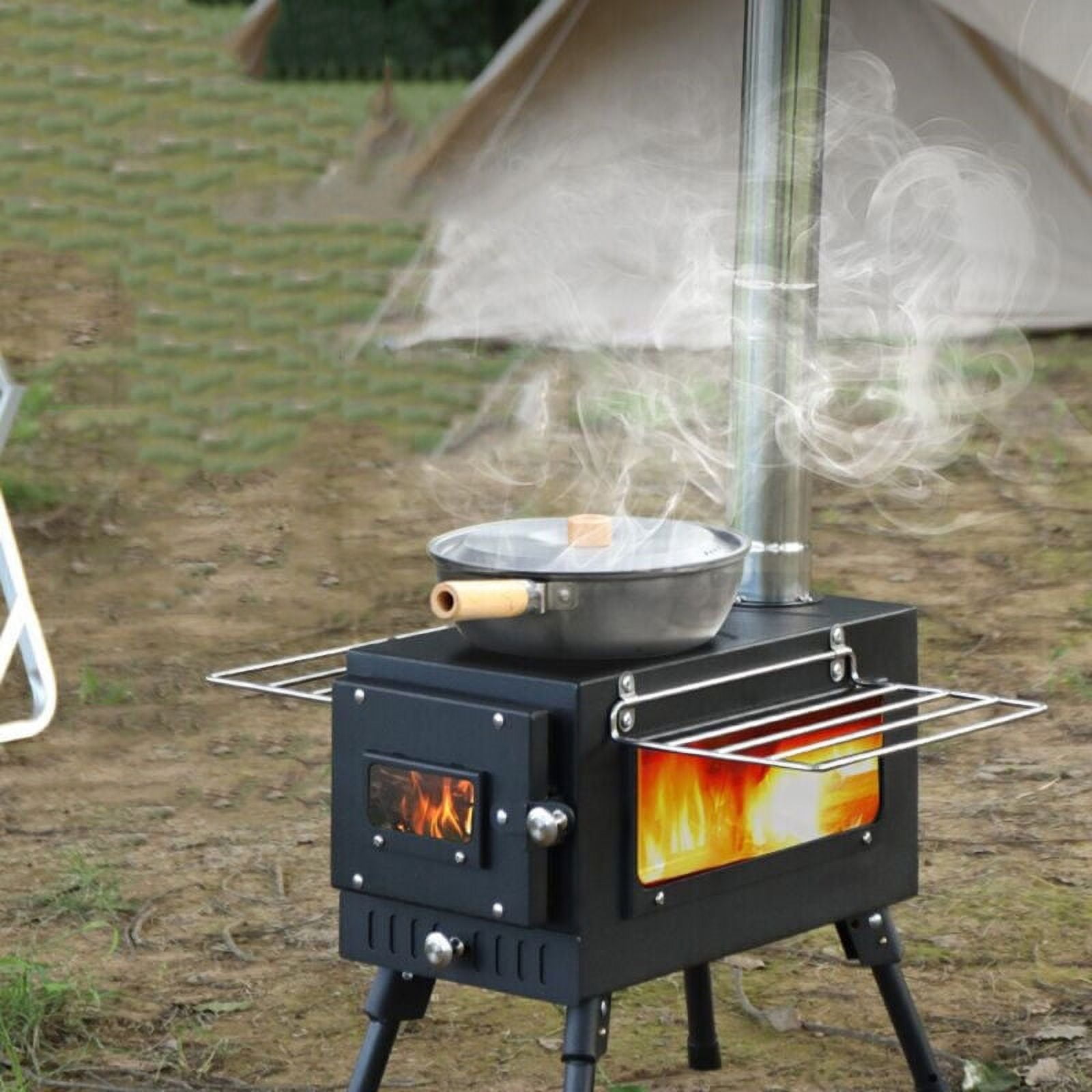 YILIKISS Wood Stove Mini Outdoor stove Camping Stove with Tube Protable for Tent and sailboat Camper stove