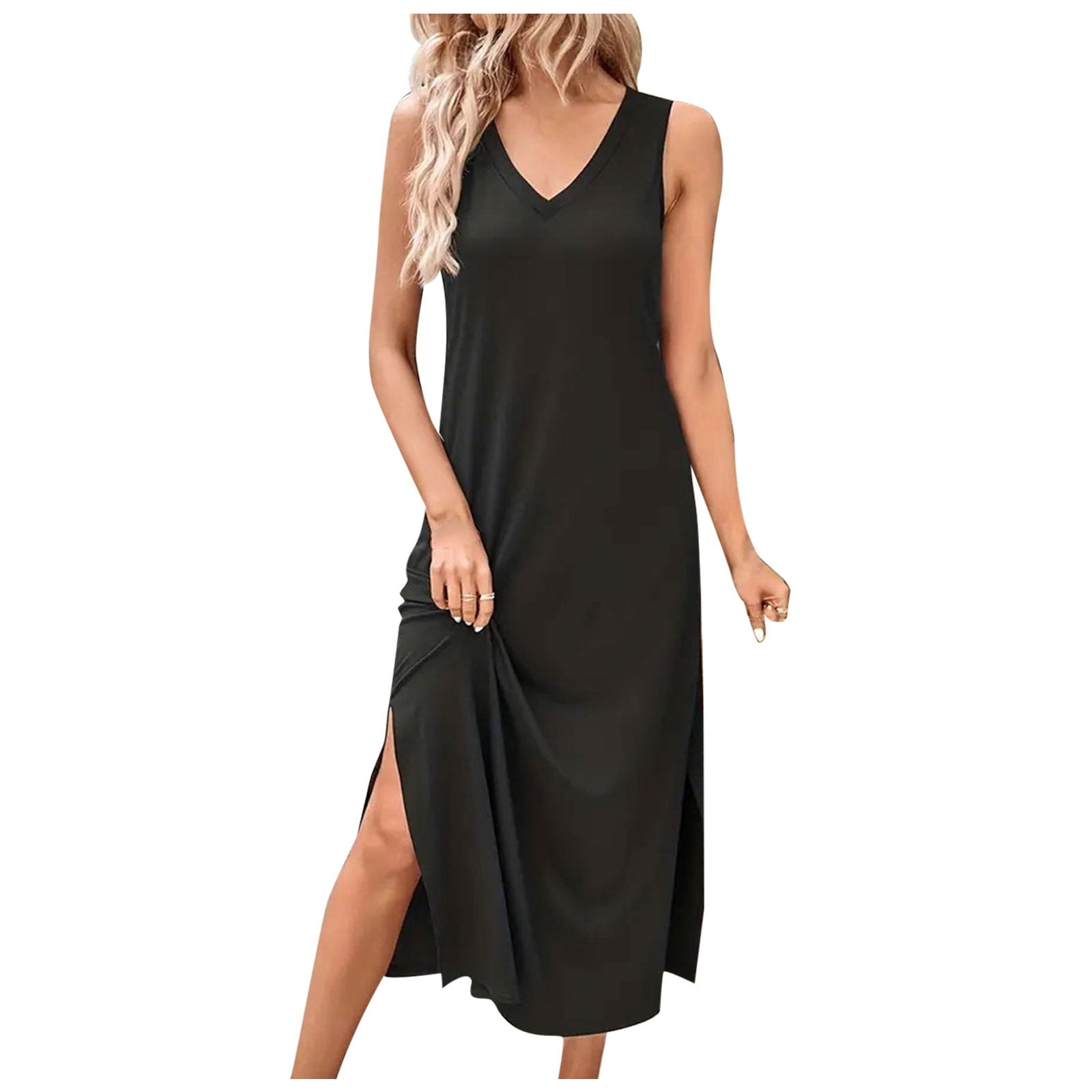 YILINDER Maxi Dress for Women Wrap Vacation Style V Neck