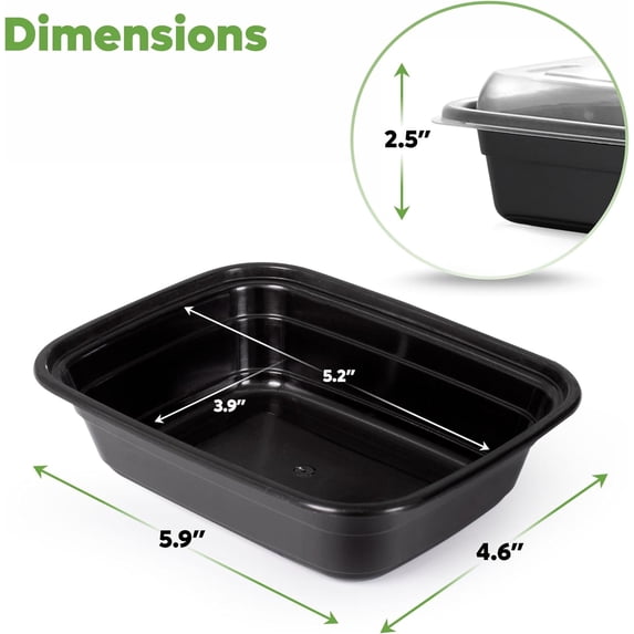 YILOSF-[12 oz - 50 Count 1-Compartment Meal Prep Containers with Lids – Reusable, Microwaveable, Dishwasher & Freezer Safe, BPA-Free Food Storage Boxes for Portion Control (Formerly Comfy Package)