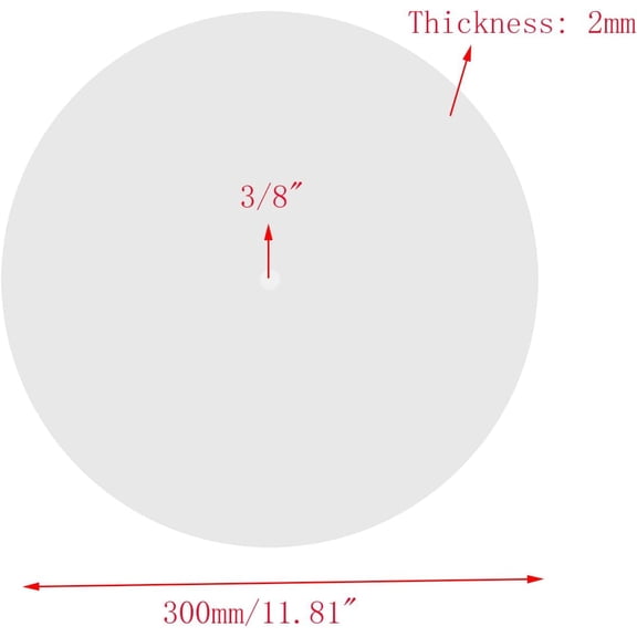 YILOSF-2pcs 12" Diameter Round Lampshade Diffuser with 3/8" Center Hole White Frosted Acrylic Lamp Cover Diffusers 2mm Thick Led Light Diffuser Acrylic Sheet for Table/Floor/Ceiling/Wall Lamps