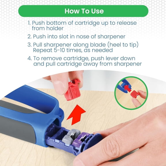 YILOSF-DMT Edgesharp XChangeSharp Cartridge Based Sharpener, 3-In-1 Kitchen Knife Sharpener, Scissors Sharpener & Serrated Knife Sharpener, Ergonomic, Space-Saving Design, 8"L x 2.5"W x 1"H