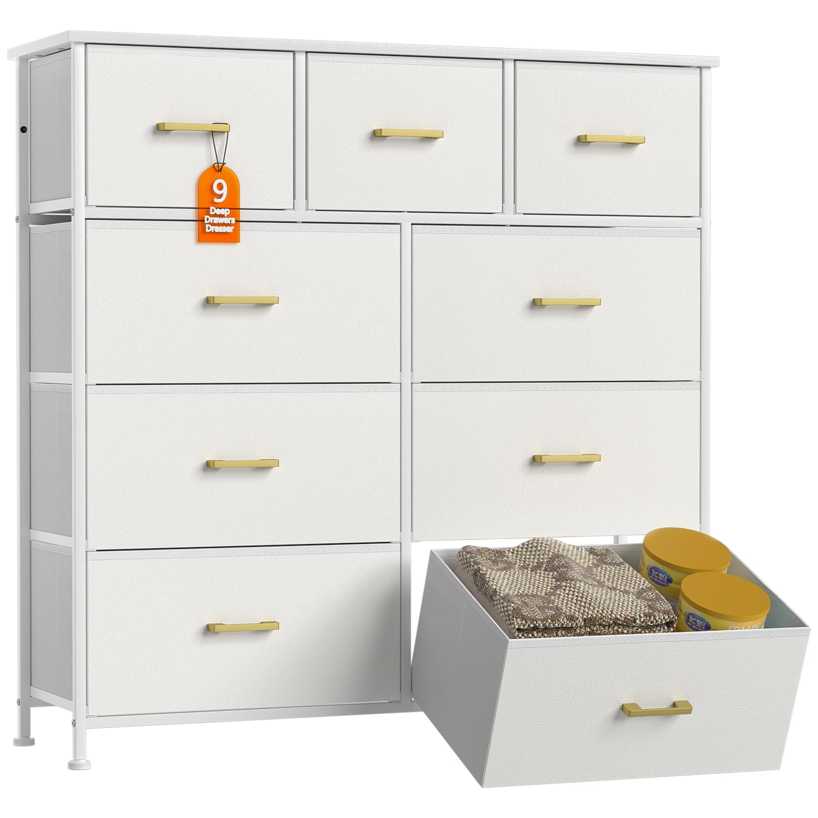 YILQQPER 9 Drawer Dresser Fabric - YILQQPER 9 Drawer Dresser Fabric Dressers With Steel Frame Wooden Top Chest Of Drawers Storage Dresser White For Adults And Children Dba837e3 1ffd 448f B007 C9e6a50a7a6f.0afa788af29575970fd9dcbf4f43f1fe