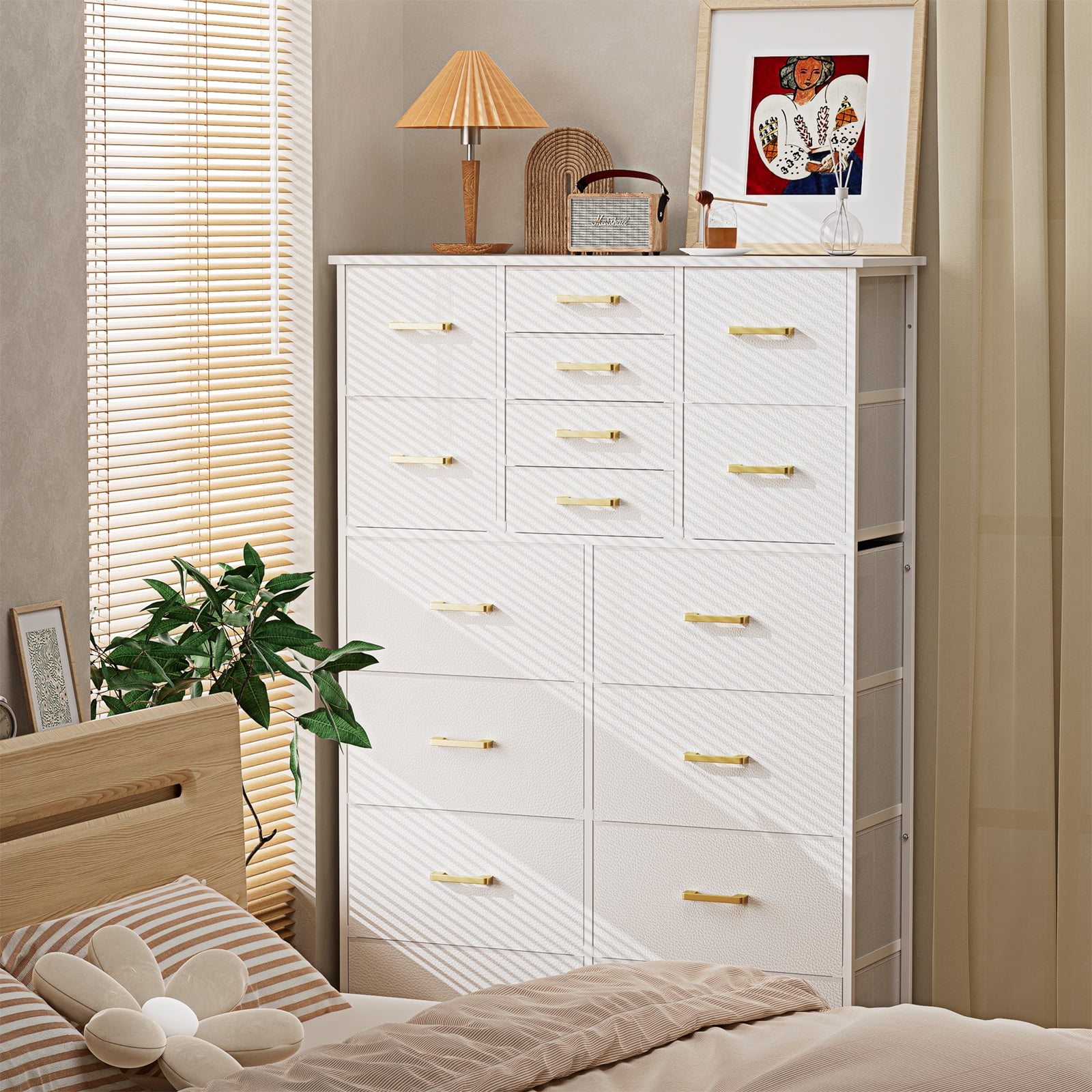 YILQQPER Dresser for Bedroom with 16 Drawers, Chests of Drawers & Tall