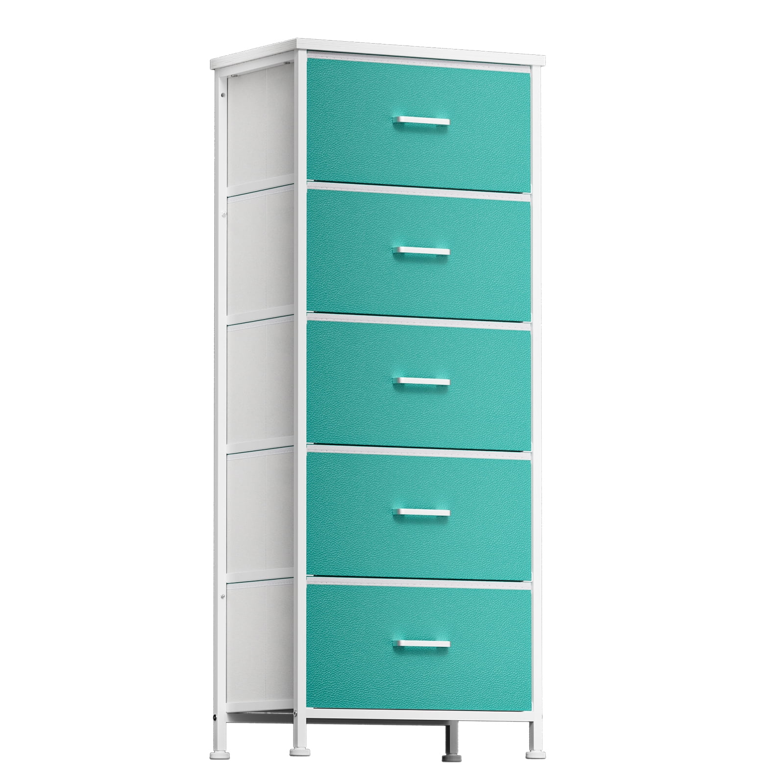 YILQQPER Dresser for Bedroom with 5 Drawers, Tall Storage Tower for Closet,  Living Room, Nursery, White Dresser with Sturdy Steel Frame, Fabric Bins,  Leather Finish, Wood Top, White - Yahoo Shopping