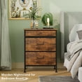 thumbnail image 1 of YILQQPER Nightstand with 3 Drawers, Small Dresser, End Table with 3 Fabric Drawers for Bedroom, 1 of 6
