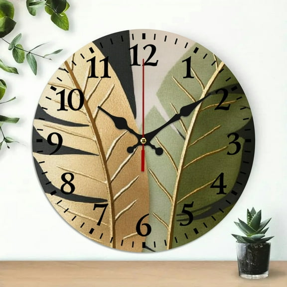 YILUYINQING 10 Inch Wall Clock Art Deco Print Silent Mechanical Movement Wall Decor for Living Room - Ideal for Home Decor, Kitchen, Dorms, and Everyday Gifts 10x10in