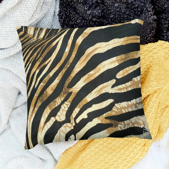 YILUYINQING 100% Linen Zebra Print Pillow Covers for Sofa Couch 18x18in