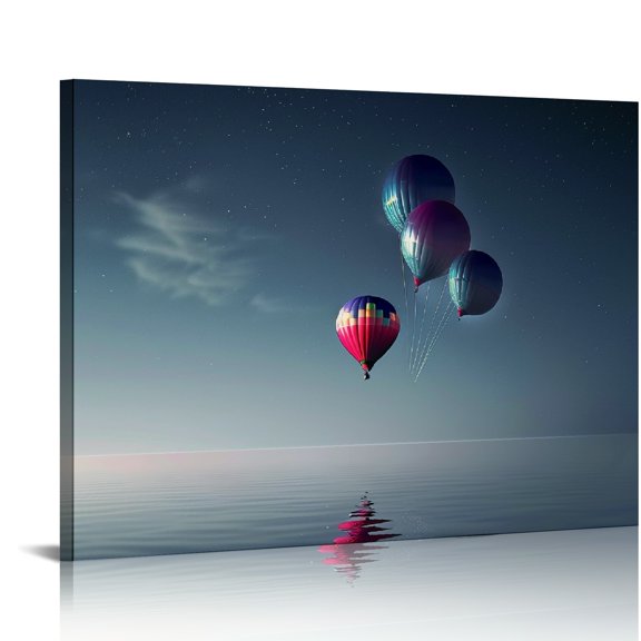 YILUYINQING Balloons Theme Canvas Print Wall Art Decor for Home Ready To Hang Room Decor 16x12in