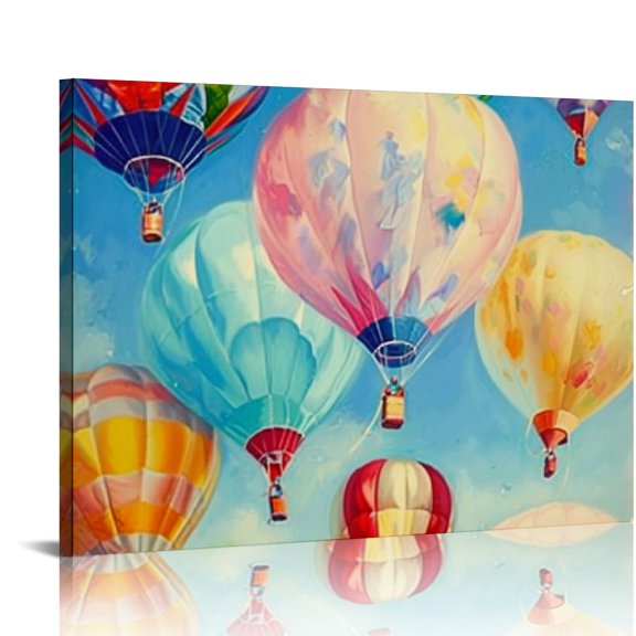 YILUYINQING Balloons Theme Canvas Prints Wall Art Decor for Home Ready To Hang Room 16x12in