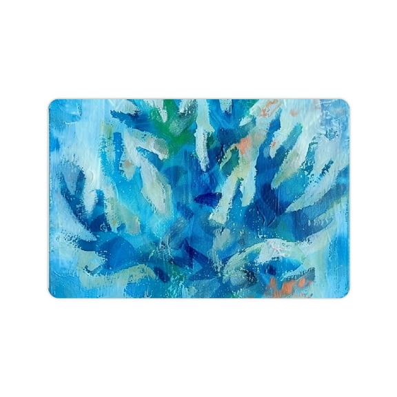 YILUYINQING Blue Flower Home Diatom Mud Bath Mat Quick Drying & Absorbent Rubber Backing Easy Storage Super Water Absorption 24x16in