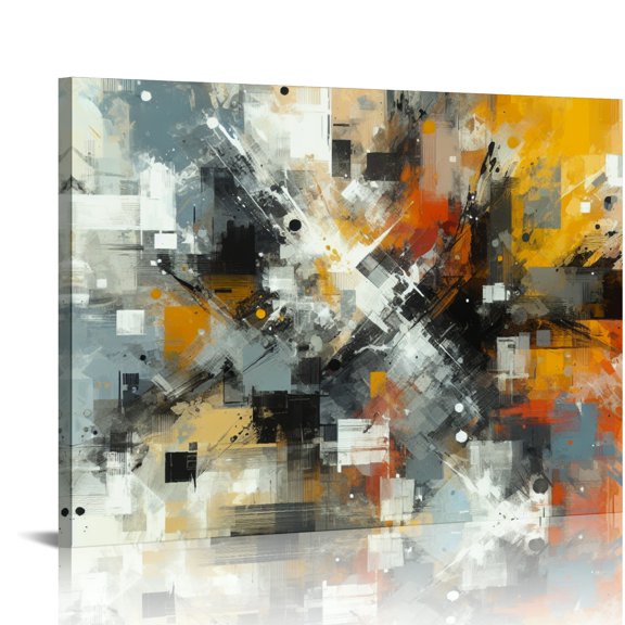 YILUYINQING Brush Strokes Color Patches Abstract Expressionism Canvas Wall Art Print On Canvas Ready To Hang Room Home Decor 20x16in