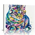 thumbnail image 1 of YILUYINQING Colorful Design Cat Wall Decor Art Ready To Hang Home Decor 20x16in, 1 of 6