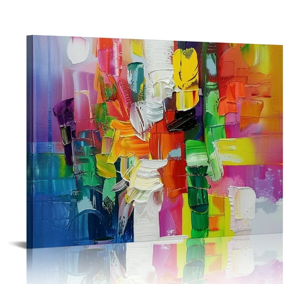 YILUYINQING Colors Abstract Vibrant Canvas Prints Wall Art Decor 16x12in