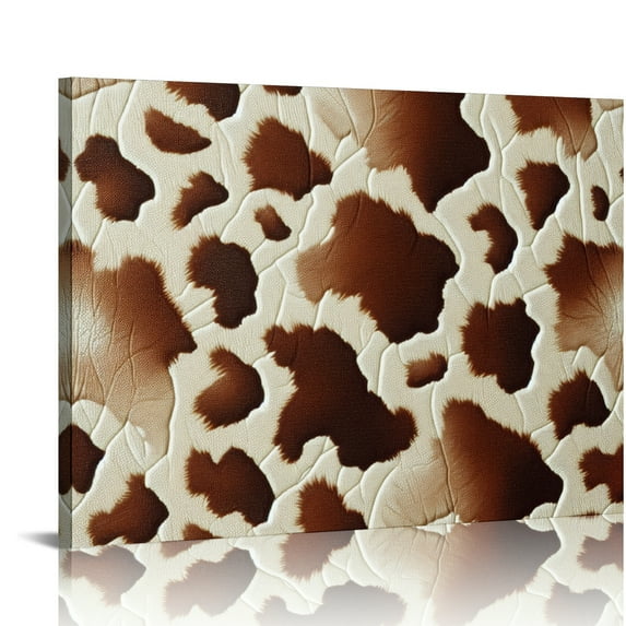 YILUYINQING Cowhide Pattern Canvas Wall Art Decor for Home Bedroom Kitchen, Ready To Hang Room Home Art Decor 16x12in