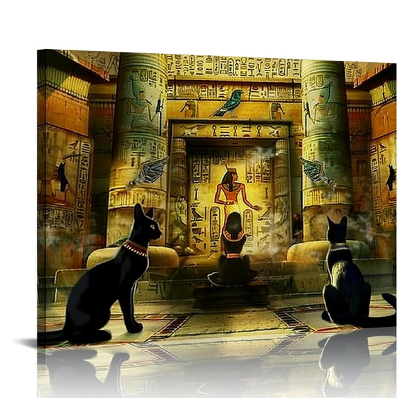 YILUYINQING Cute Cat Canvas Prints Wall Art Decor Ready To Hang 20x16in