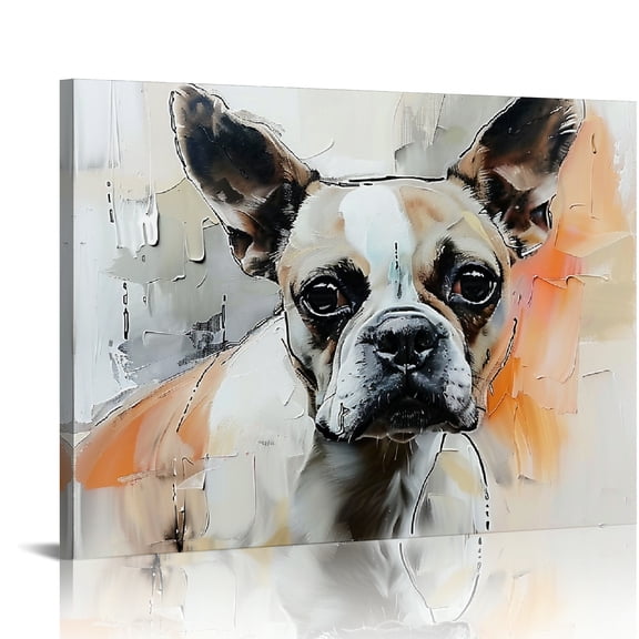 YILUYINQING Cute Dog Theme Modern Canvas Prints Wall Decor for Home and Office, Ready To Hang Art Decorations 16x12in