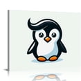 thumbnail image 1 of YILUYINQING Cute Penguin Wall Decor Art Canvas Prints for Bedroom Kitchen Modern Home Decor, Ready To Hang Room Art 16x12in, 1 of 6
