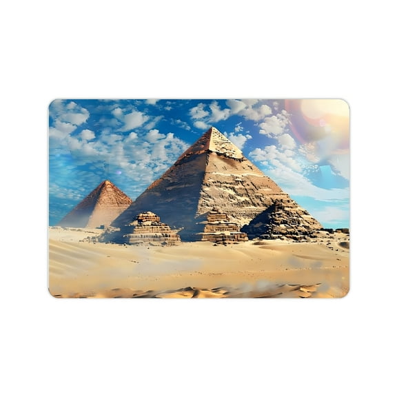 YILUYINQING Diatom Mud Mats Non-Slip Pyramid Desert Sky Home Theme Quick Drying Absorbent Rubber Backing Technology Easy Storage Super Water Absorption 24x16in
