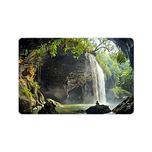YILUYINQING Diatom Mud Mats Non-Slip Waterfall Cave Man Home 24x16in