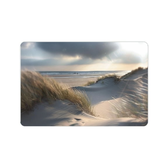 YILUYINQING Diatom Mud Quick Drying Bath Rug Mat with Rubber Backing Technology for Home - Beach, Sand Dunes Theme 24x16in