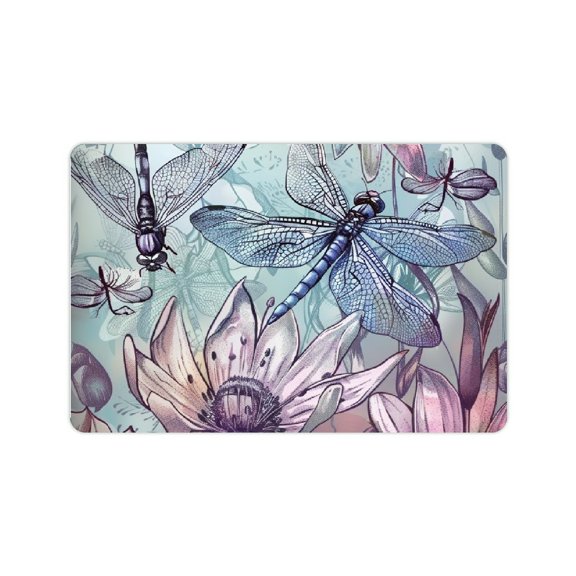 YILUYINQING Dragonflies Home Diatom Mud Bath Mat Quick Drying & Absorbent Rubber Backing Easy Storage Super Water Absorption 24x16in