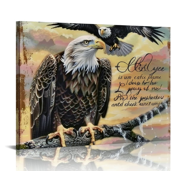 YILUYINQING Eagle Tree Branch Bible Verse Art Canvas Prints Wall Decor 16x12in