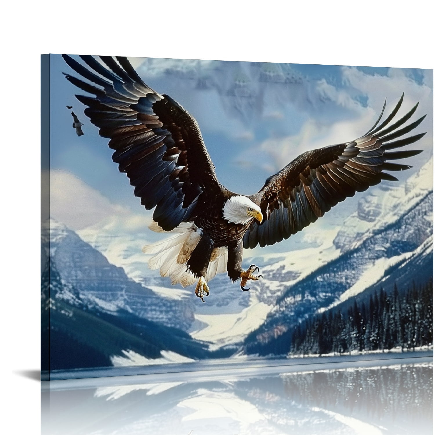 YILUYINQING Eagle Wings Mountains Canvas Print Wall Decor 20x16in
