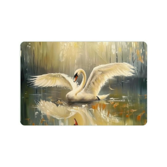 YILUYINQING Fast Absorption Diatom Mud Bath Mat Swan Lake Home Theme 24x16in