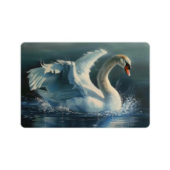 YILUYINQING Fast Absorption Diatom Mud Bath Mat with Rubber Backing Technology for Home - Swan Water Wings Theme 24x16in