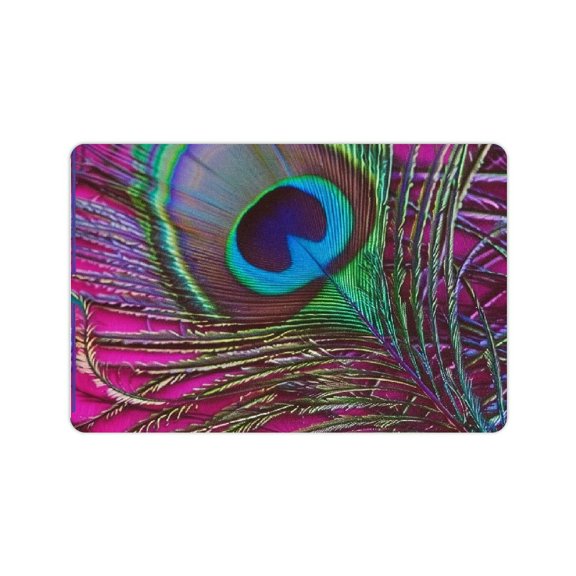 YILUYINQING Fast Absorption Peacock Feathers Home Bath Rug Mat with Rubber Backing Technology 24x16in