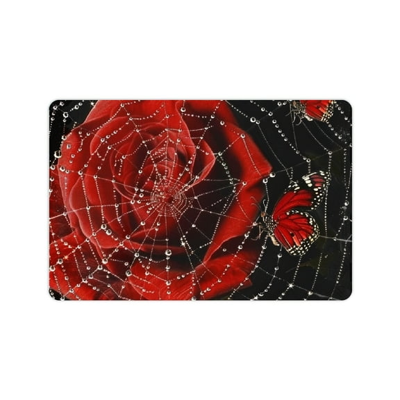 YILUYINQING Fast Absorption Red Rose Home Diatom Mud Bath Rug Mat with Rubber Backing Technology 24x16in