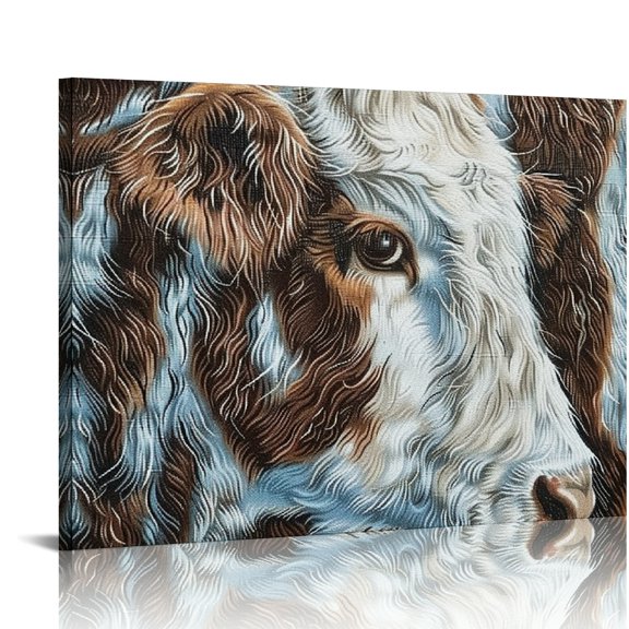 YILUYINQING Fur Pattern Canvas Prints Wall Art for Home Decor, Ready to Hang Room Wall Art 20x16in