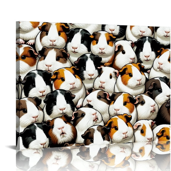 YILUYINQING Guinea Pigs Wall Decor Canvas Prints Art Ready To Hang Home Room Decorations Bedroom Kitchen Bathroom Office Salon Bar Mediation Relaxation 16x12in