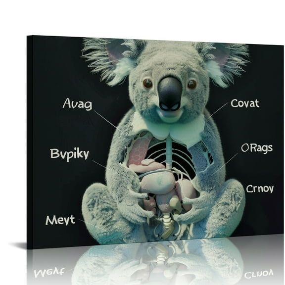 YILUYINQING Koala Bear Art Modern Canvas Prints Wall Decor for Bedroom and Home, Ready To Hang Room Art Decor, Great Gift Idea 20x16in