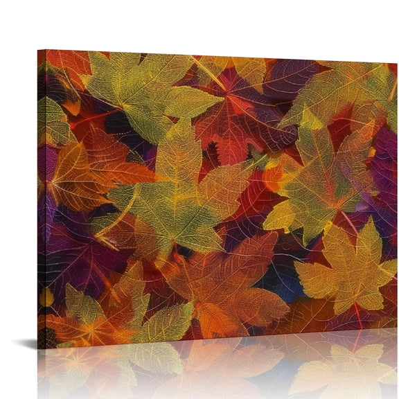 YILUYINQING Leaves Foliage Lace Art Modern Canvas Prints Wall Art Decor for Home Living Room Bedroom Office Hotel Salon, Ready To Hang 16x12in