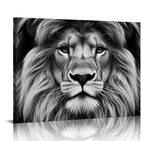 YILUYINQING Lion Theme Wall Decor for Bathroom Canvas Wall Art Ready to Hang Home Room Decor 16x12in