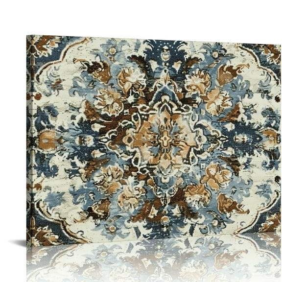 YILUYINQING Medallion Design Wall Decor Canvas Wall Art Ready To Hang for Home Living Room Bedroom Kitchen Bathroom Office Hotel Salon Bar 16x12in